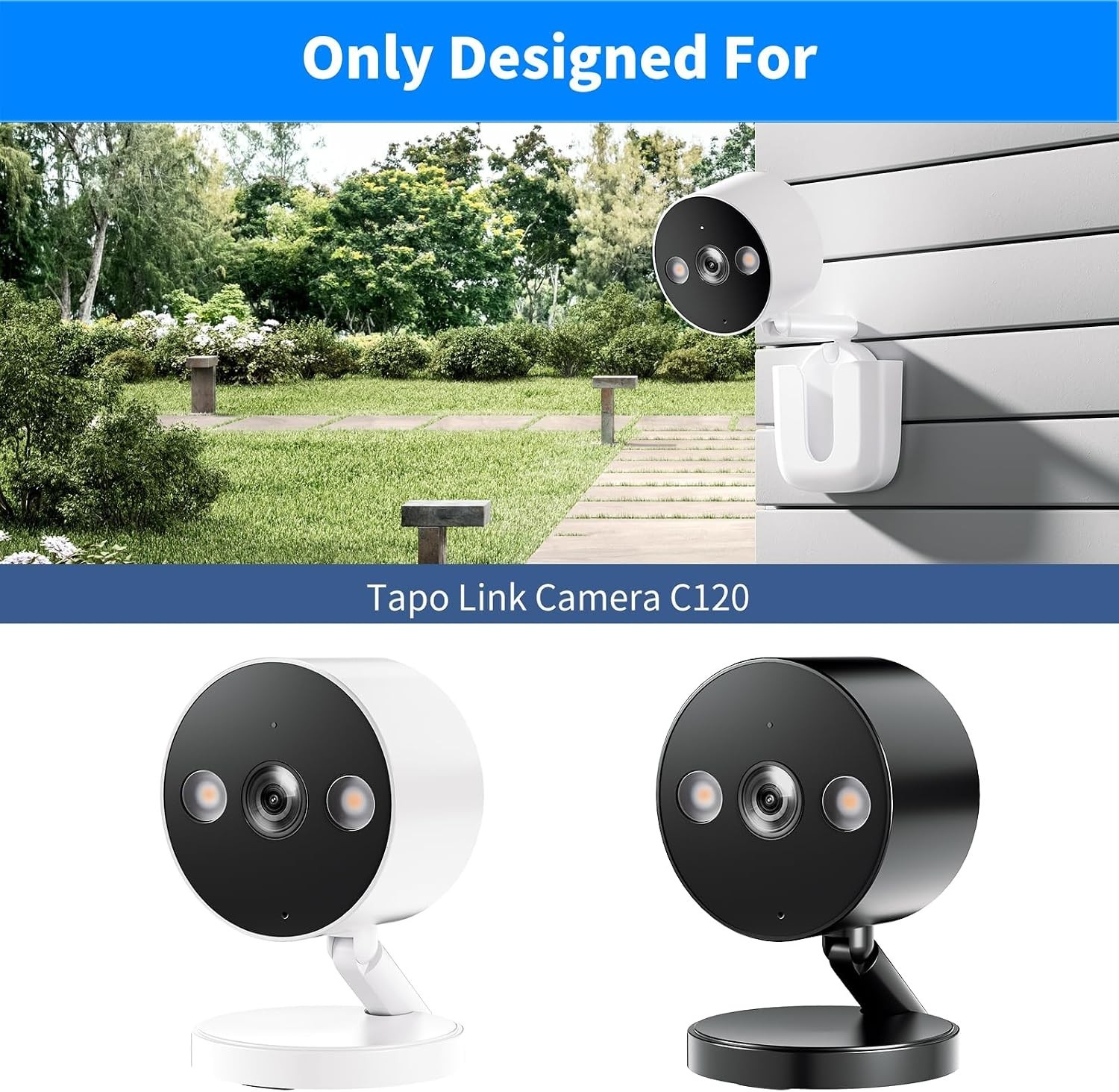 Tapo Link C120 Mounting Holder - Adhesive No Drill Camera Installation, 2 Pack
