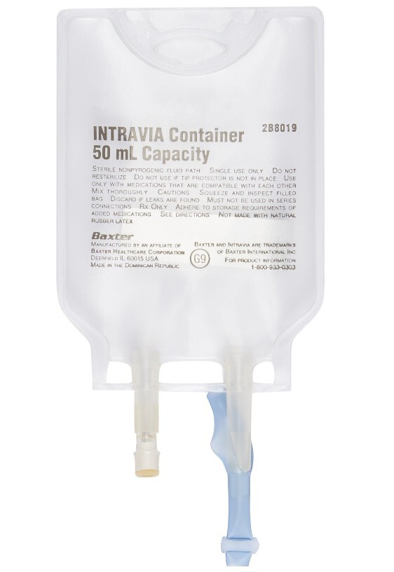 *48-Pieces* Baxter Intravia Container 50 mL Sterile 2B8019