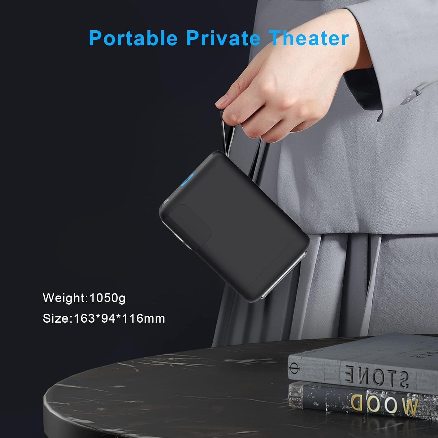 Leapwell Outdoor Wifi Projector Black