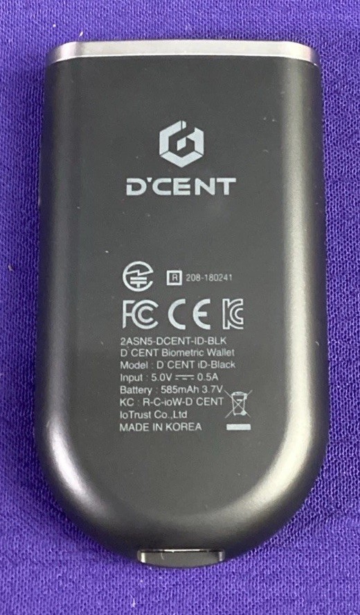 DCent 2ASN5-DCENT-ID-BLK Multi-Crypto Hardware Wallet
