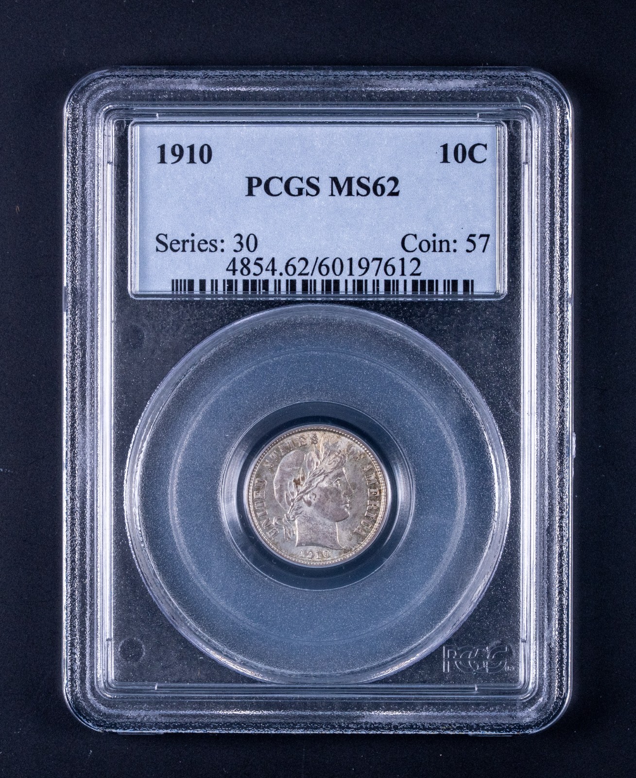 1910 Barber Dime 10c PCGS MS62 WB612