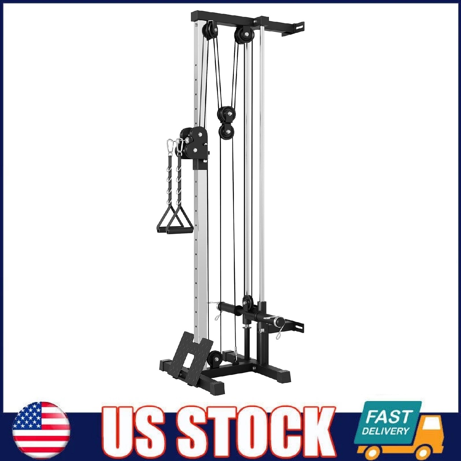 Wall Mount Cable Machine, LAT Pulldown Machines Cable Crossover Machine Home Gym