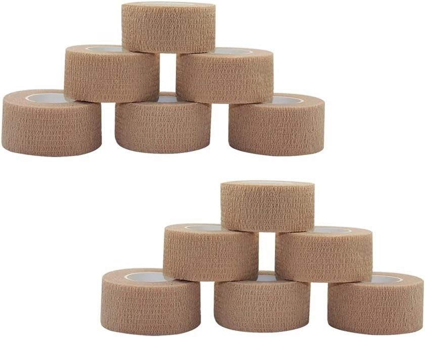 [12 Pack-1" x5Yards] MINGYUE Self Adhesive Bandage Wrap,Athletic Tape,Sports Tap