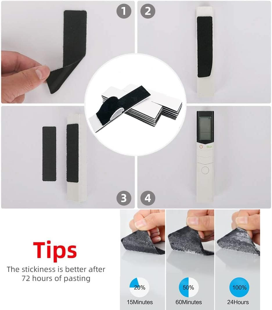 16 Sets Hook and Loop Strips 1X4 Inch with Adhesive, Heavy Duty Mounting Tape