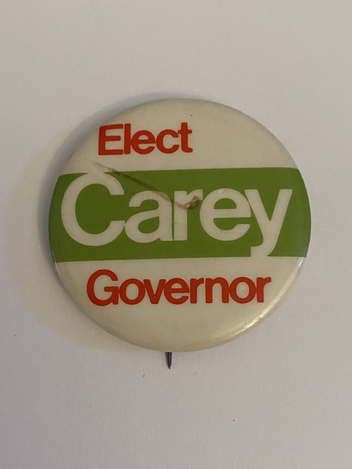 Elect Carey Governor Pin Back Button P158