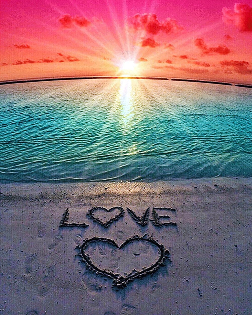 KTCLCATF Diamond Painting Beach by Number Kits,Sunset S, YCloveZ09-16x12in