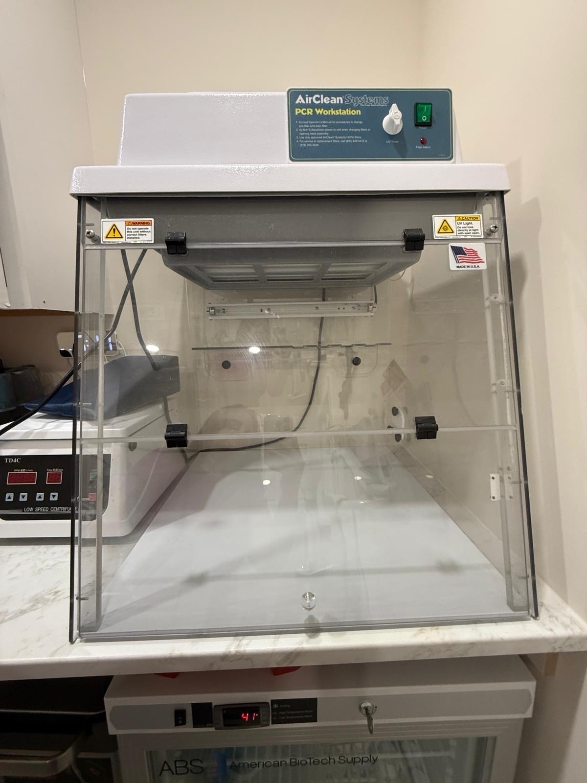 AirClean Systems PCR workstation UV Hood | Lab Clean Bench HEPA