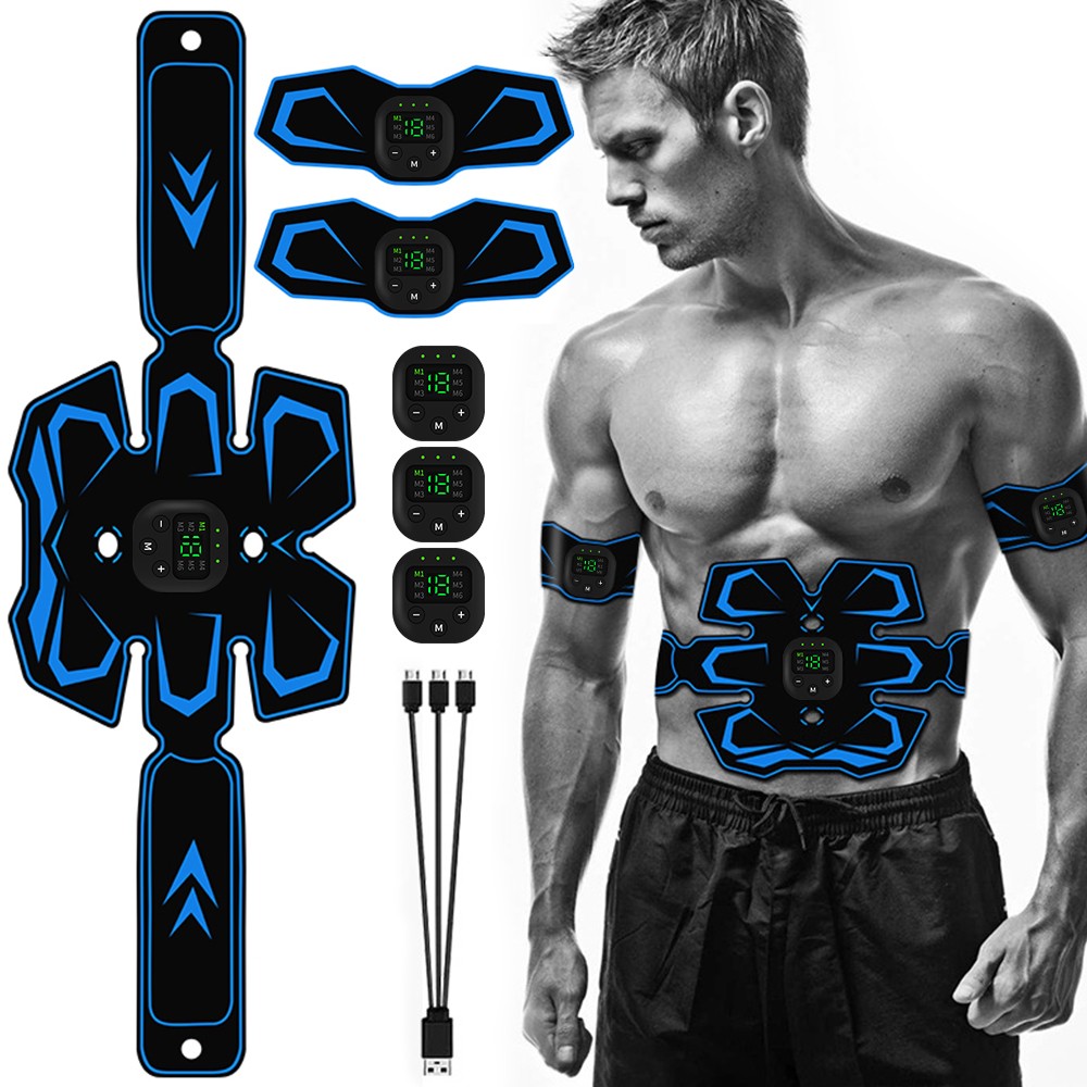 Ultimate EMS AB & Arms Muscle Simulator ABS Training Abdominal Trainer 8 Pad Set