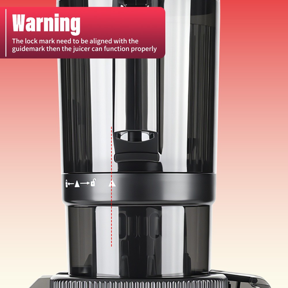 Cold Press Masticating Juicer Machine 4.35" Wide Chute Quiet Juicer Easy Clean