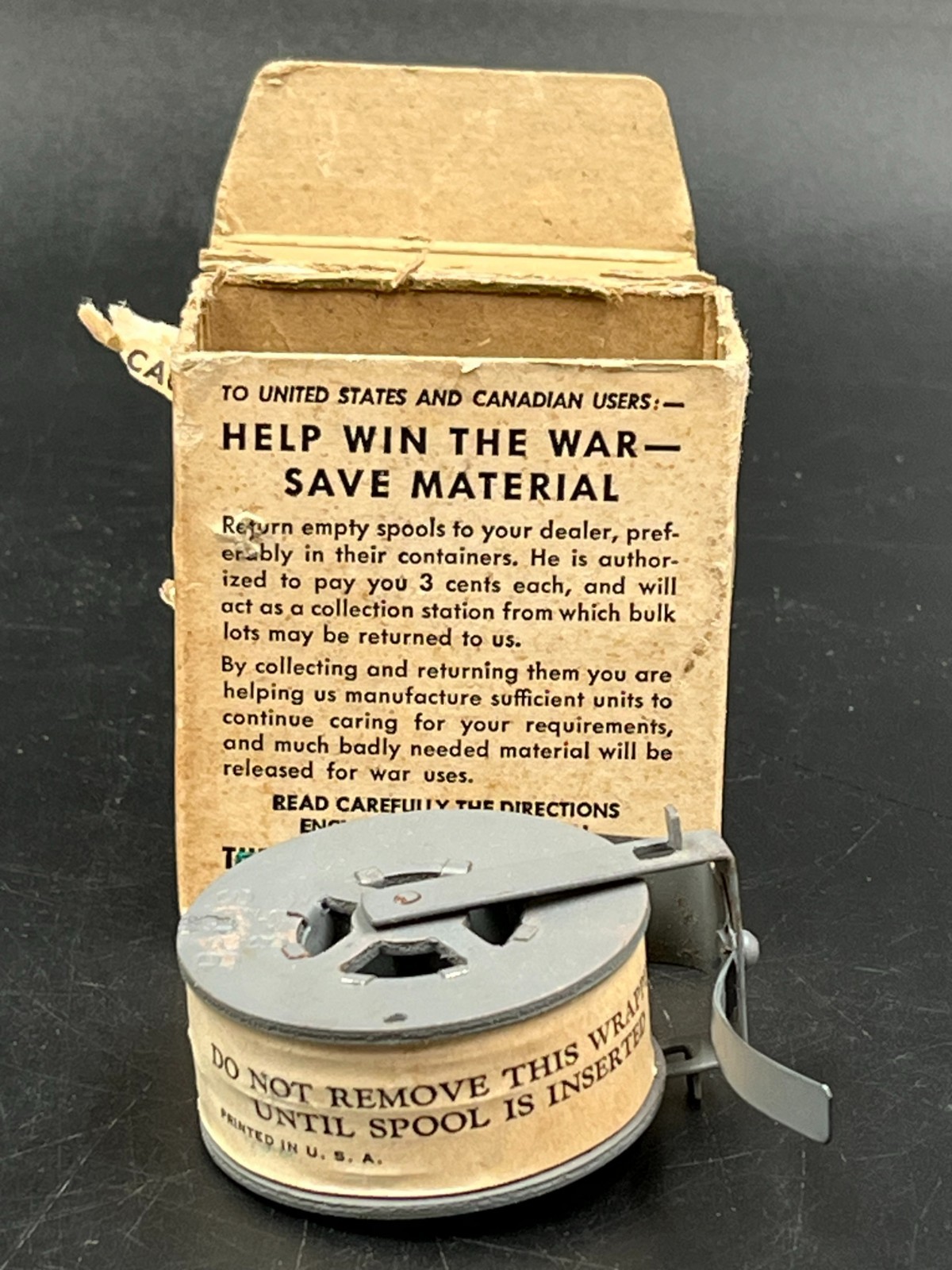 WWII Bates Model B Stapler Refill "HELP WIN THE WAR-SAVE MATERIAL"