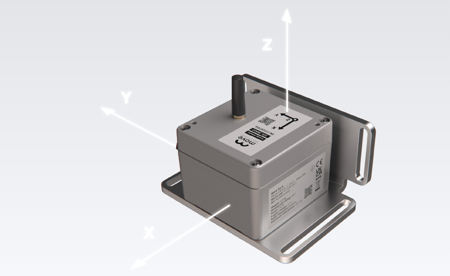 Triaxial Acceleromter, wireless LoRaWAN sensor