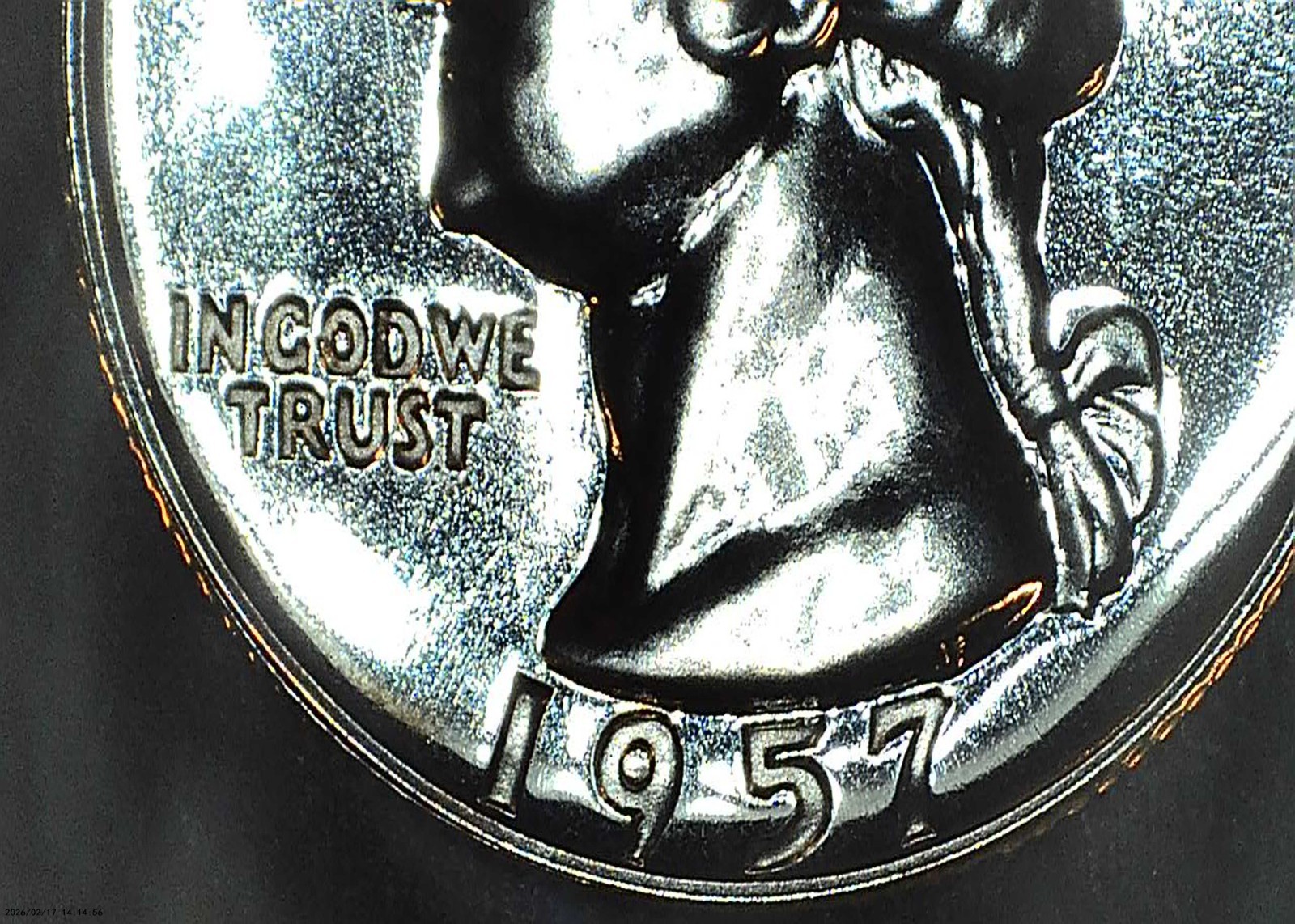 1957 Washington Quarter Uncirculated quality. 90% Silver. Mint Strike