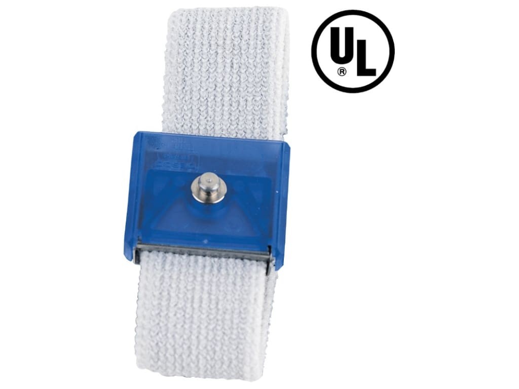 Desco 09105 - Jewel elastic adjustable single wire wrist strap with 4mm snap -