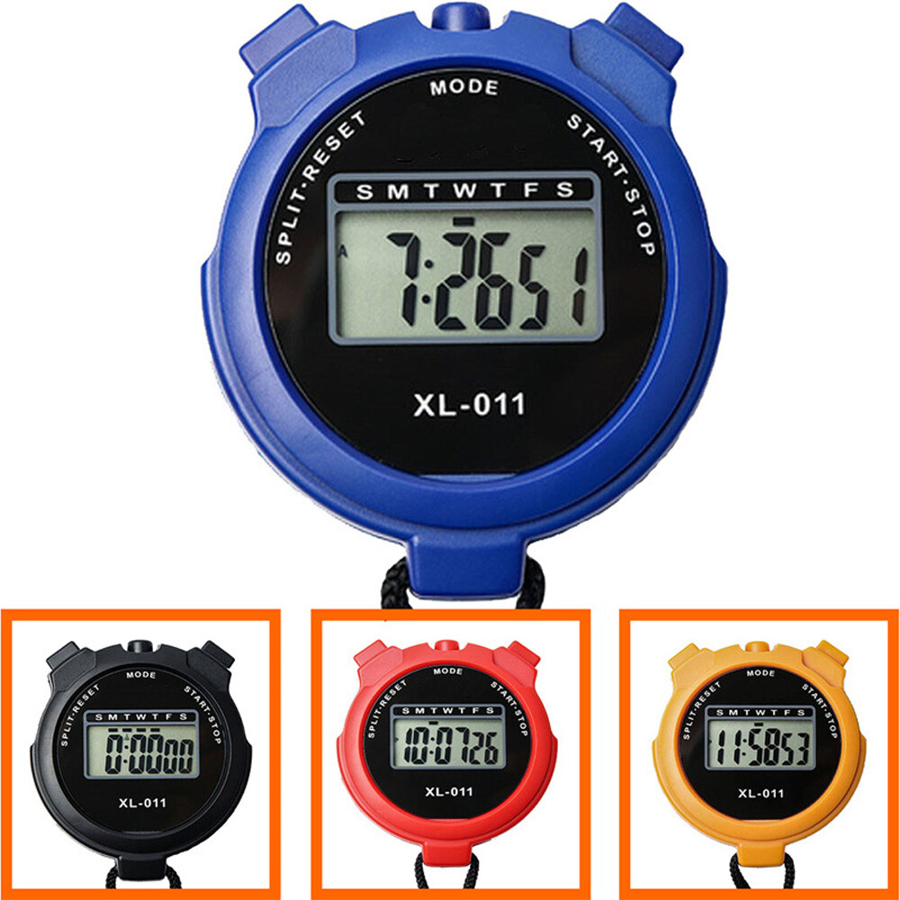 Digital Stopwatch LCD Stop Watch Outdoor Sports Alarm Running Timer with String