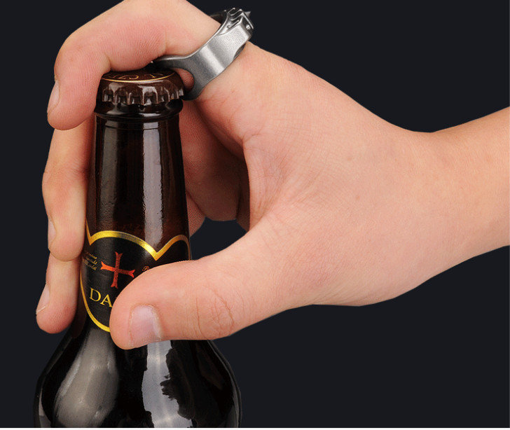 Tactical Ring With Hidden Bottle Opener Function, size 8