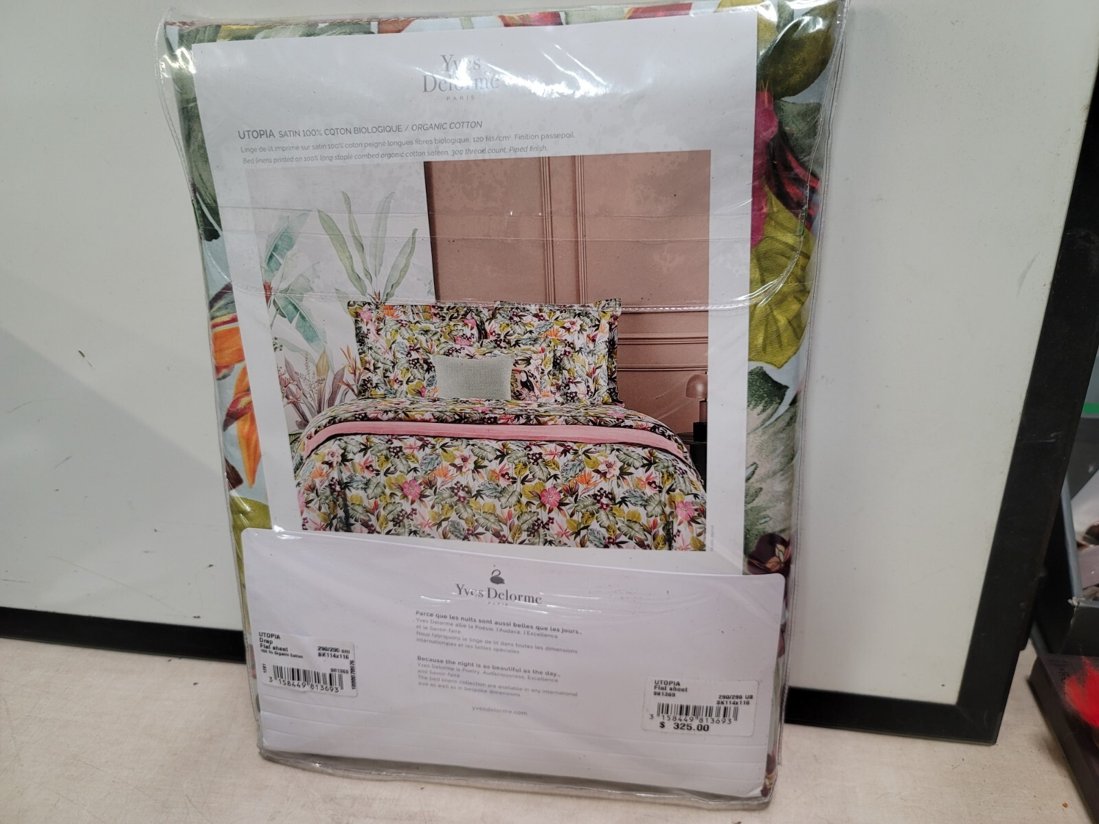 Yves Delorme King Bed Flat Sheet Utopia 290/295 981369  Factory Sealed