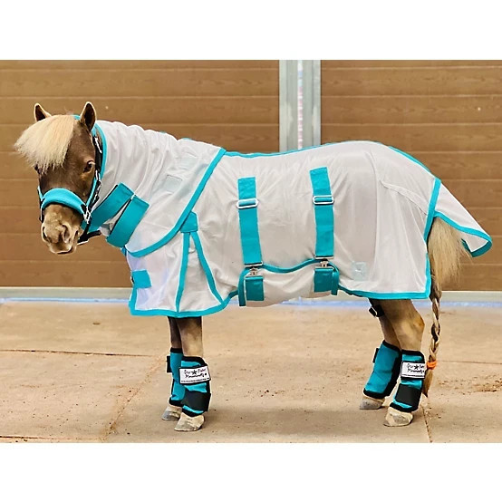 Mini Pony Fly Sheet 44-46” Teal Mesh Adjustable Lightweight Horse Rug