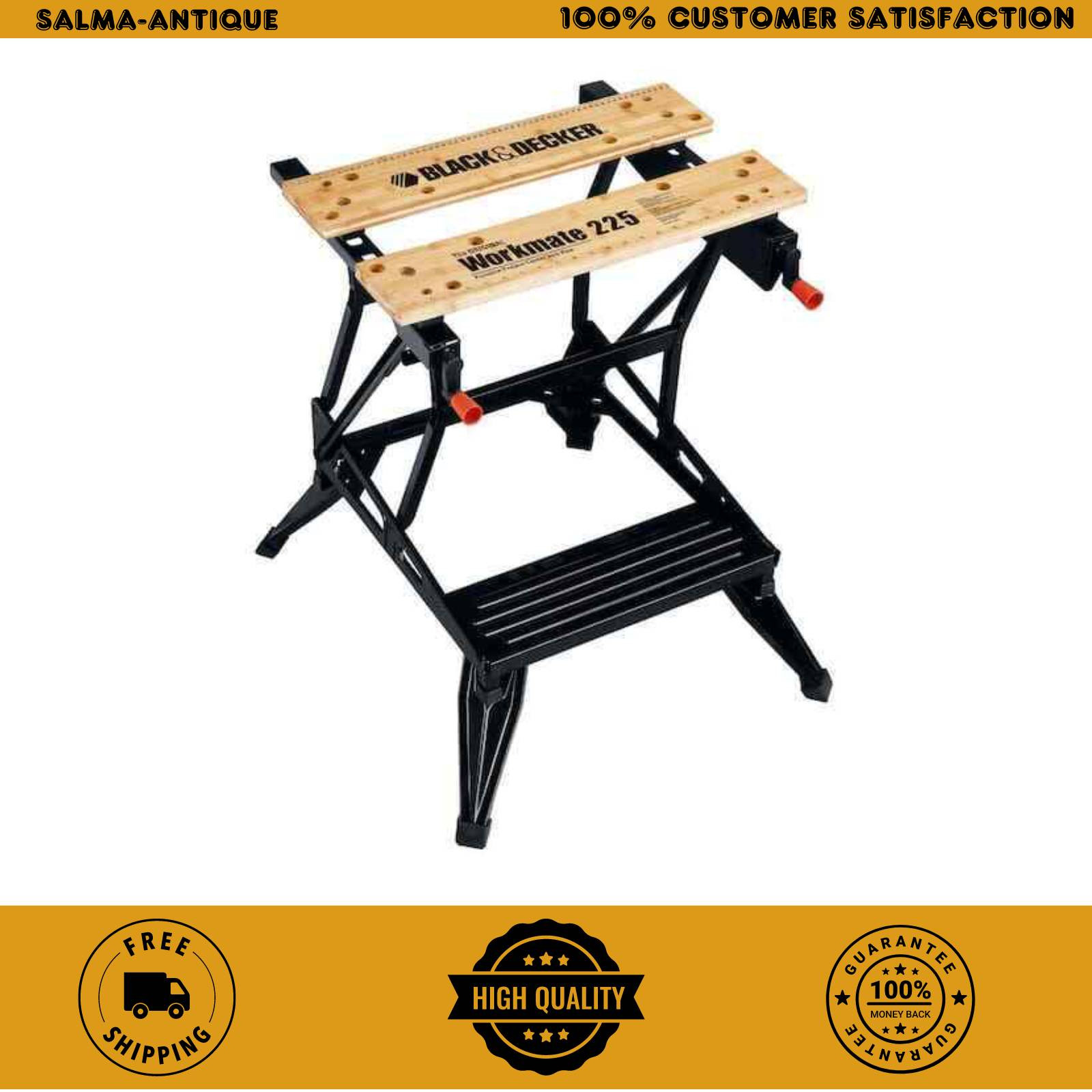 28.75 x 25.6 in. Adjustable Folding Portable Sawhorse Vise and Workbench