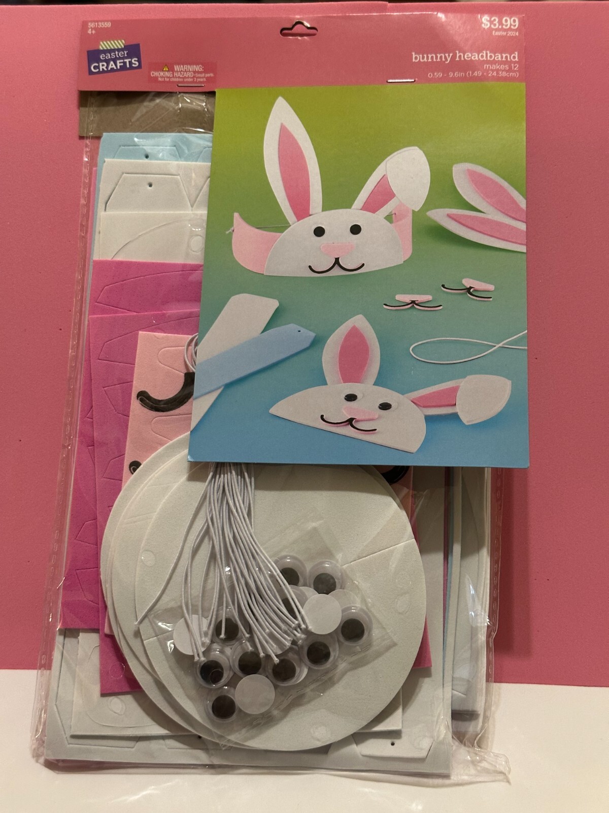 Easter Crafts ~ Bunny Headband Kits 0.59" - 9.6" ~ Makes 12 ~ Ages 4+
