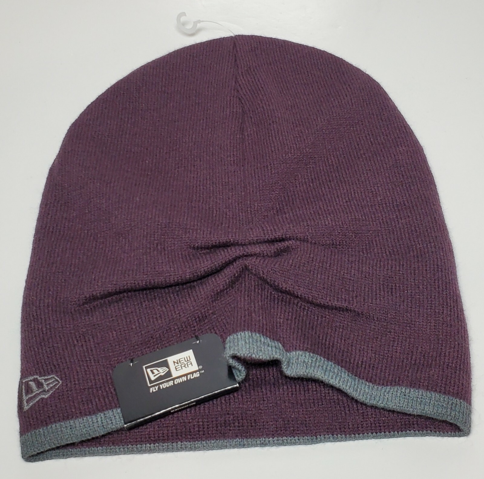 New Era Unisex Slouch Beanie Maroon w/ Gray  Knit Hat One size, NE logo in gray