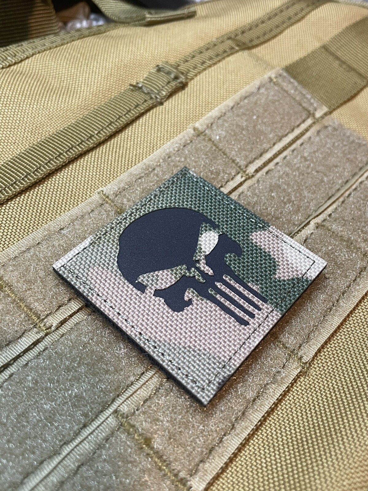 Punisher Skull infrared IR Multicam Patch tactical laser Hook Loop 2x2