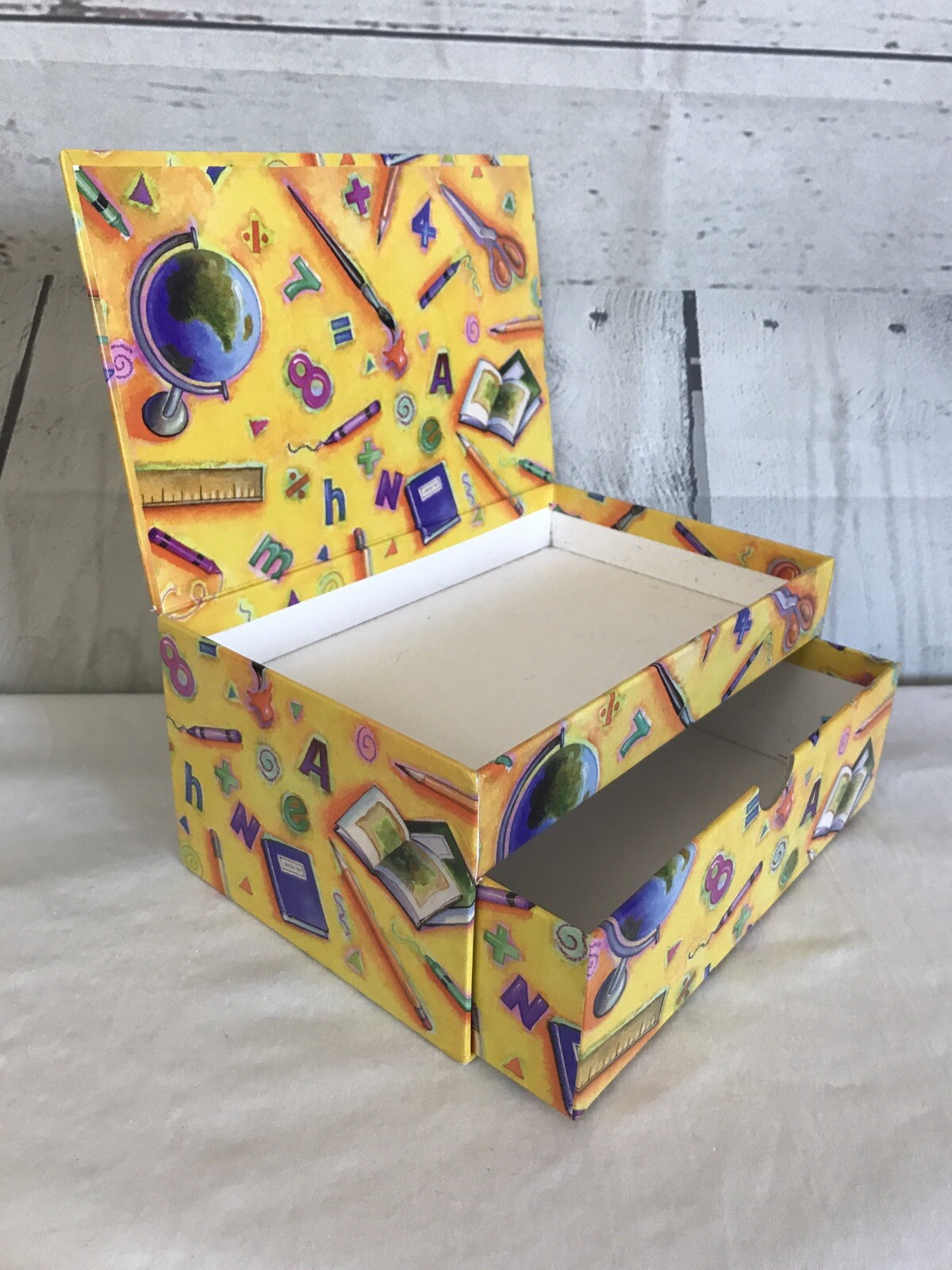 Vintage Puzzlemania Highlights Double Size Pencil Box w/ Storage Drawer