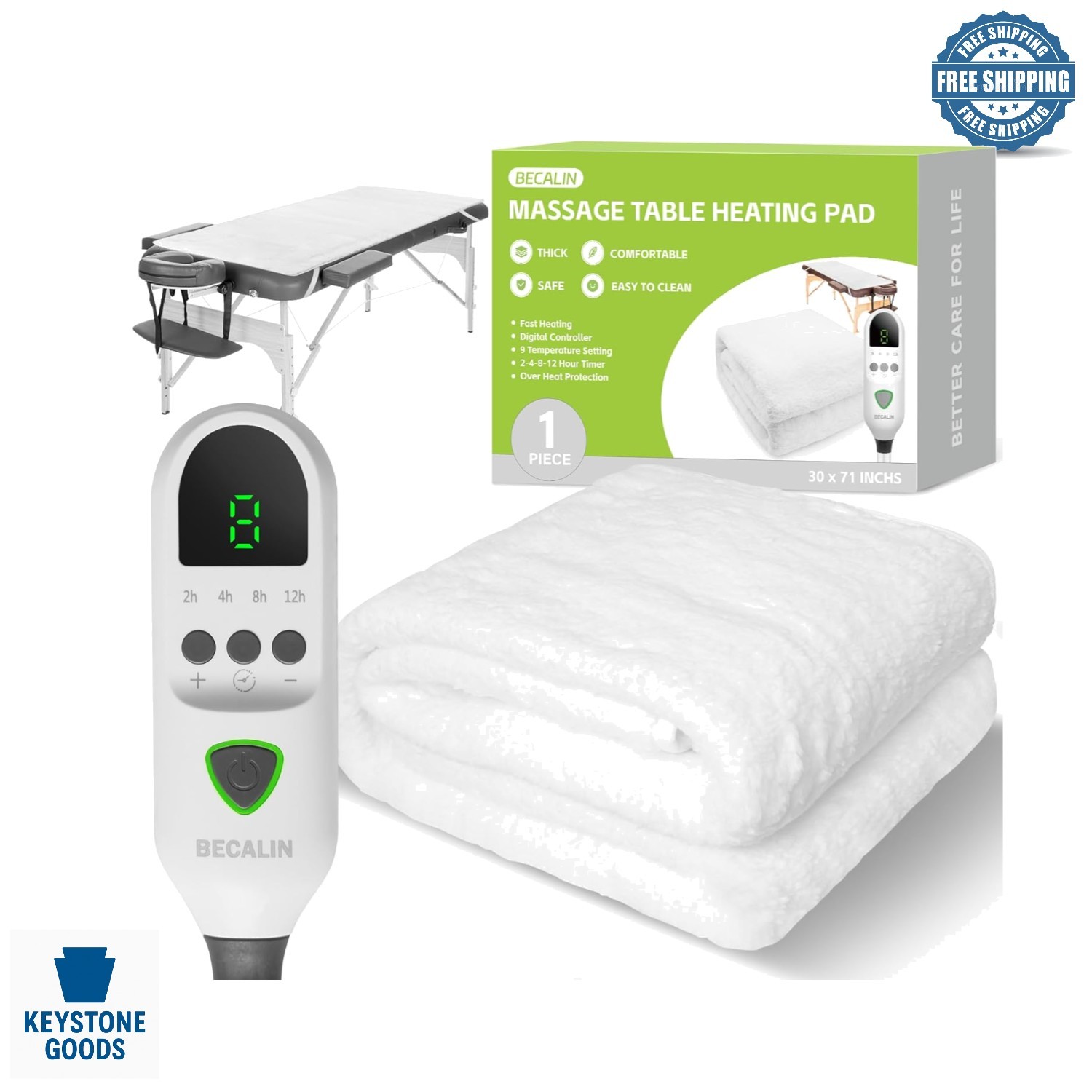 Professional Massage Table Warmer with 9 Heat Settings & Safety Features