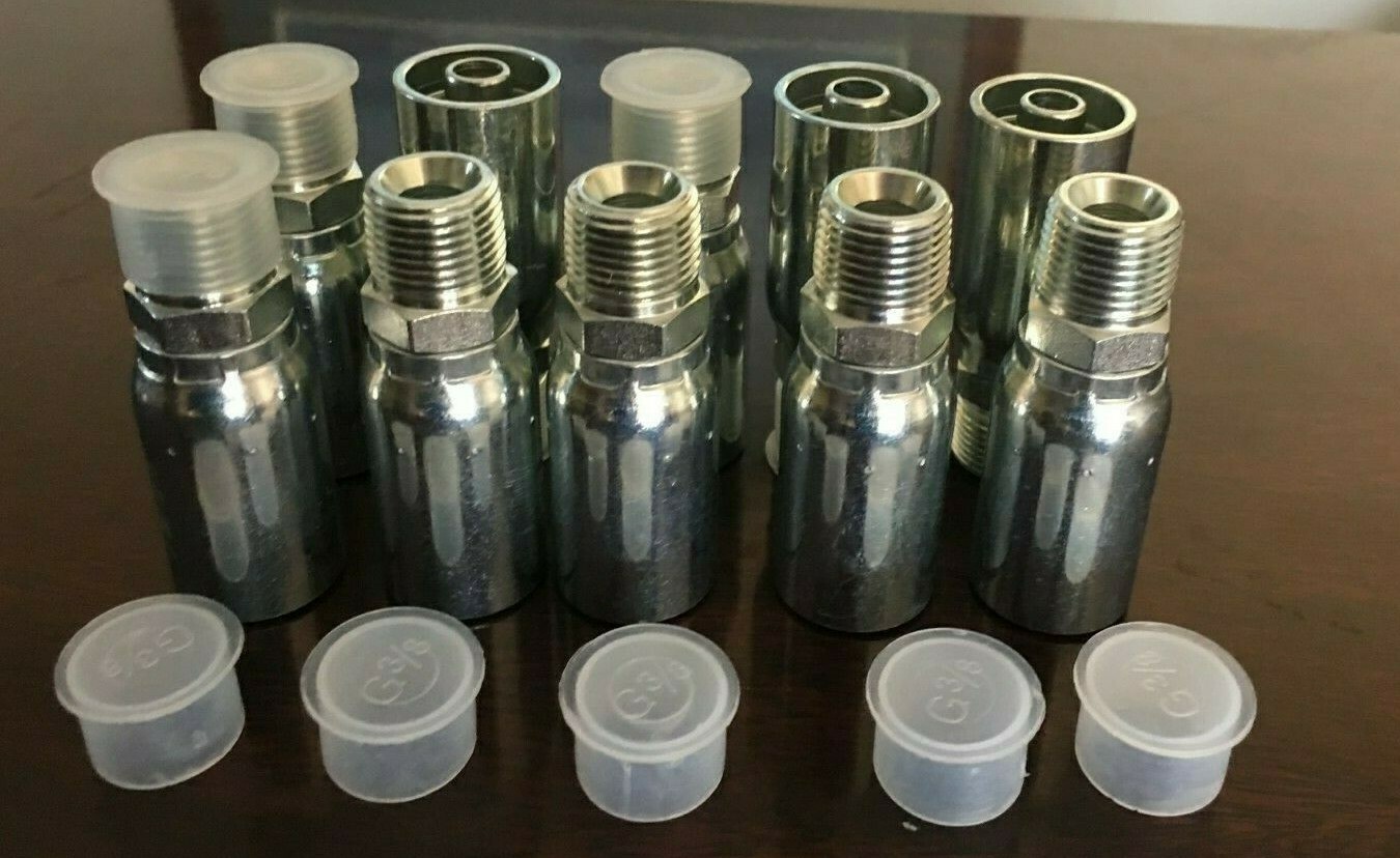 MP-08-08, 10 PK, 1/2" Hose x 1/2" NPTF Male Pipe Hydraulic Hose Fittings HY