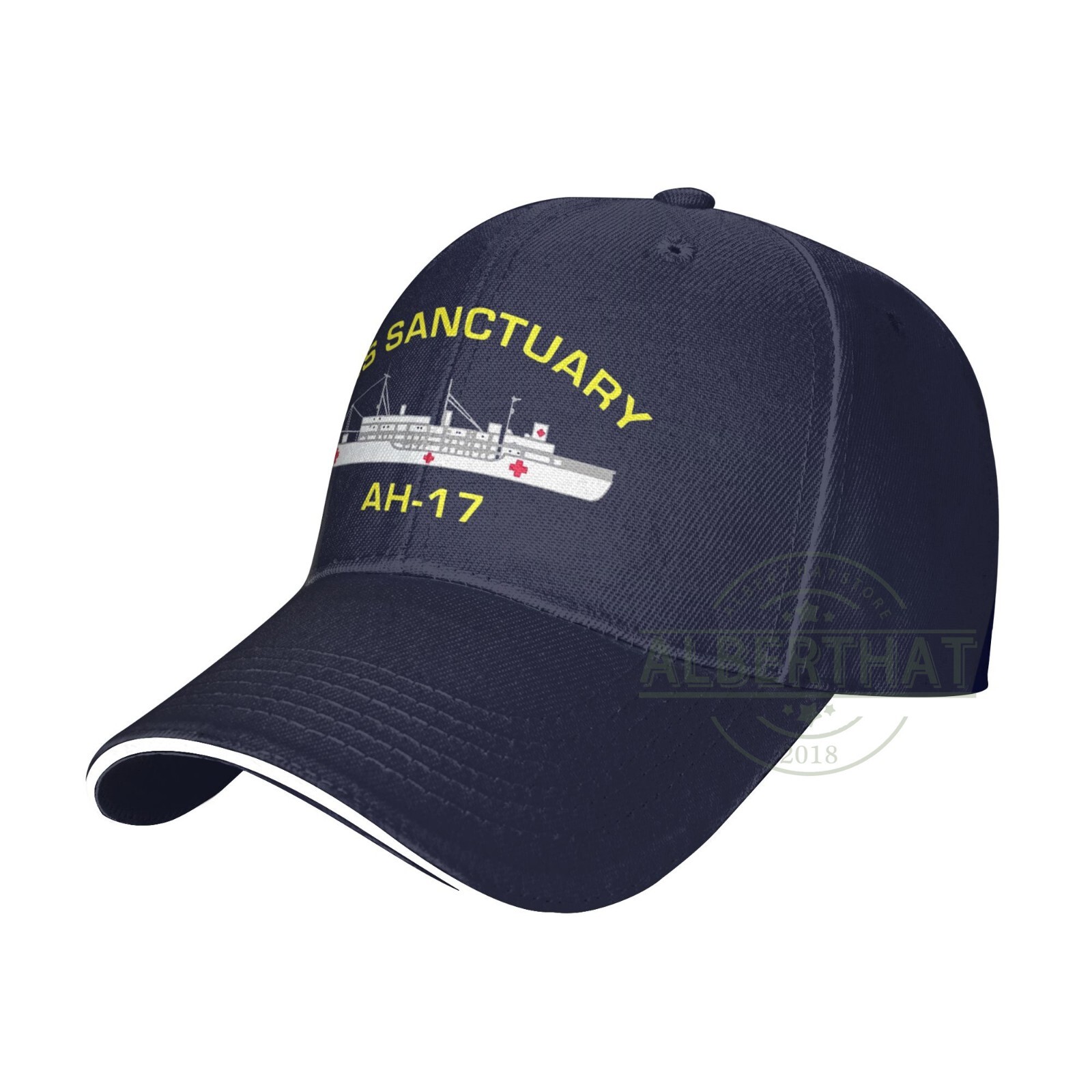 Uss Sanctuary Ah-17 Men'S Baseball Cap Adjustable Snapback Hats Unisex Dad Hat