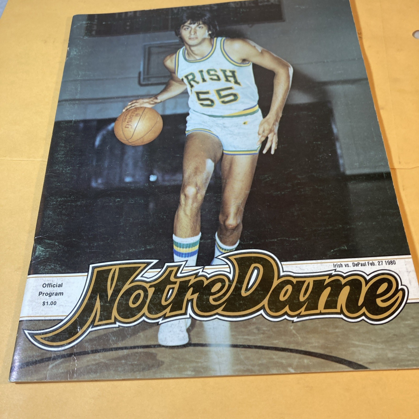 February 27, 1980 Notre Dame Vs Depaul College Basketball Score Book Program