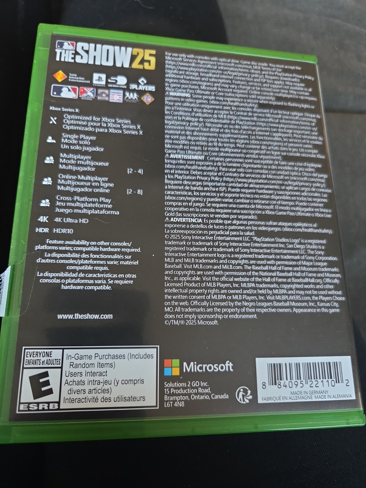 MLB The Show 25 - Microsoft Xbox Series X|S Case Only