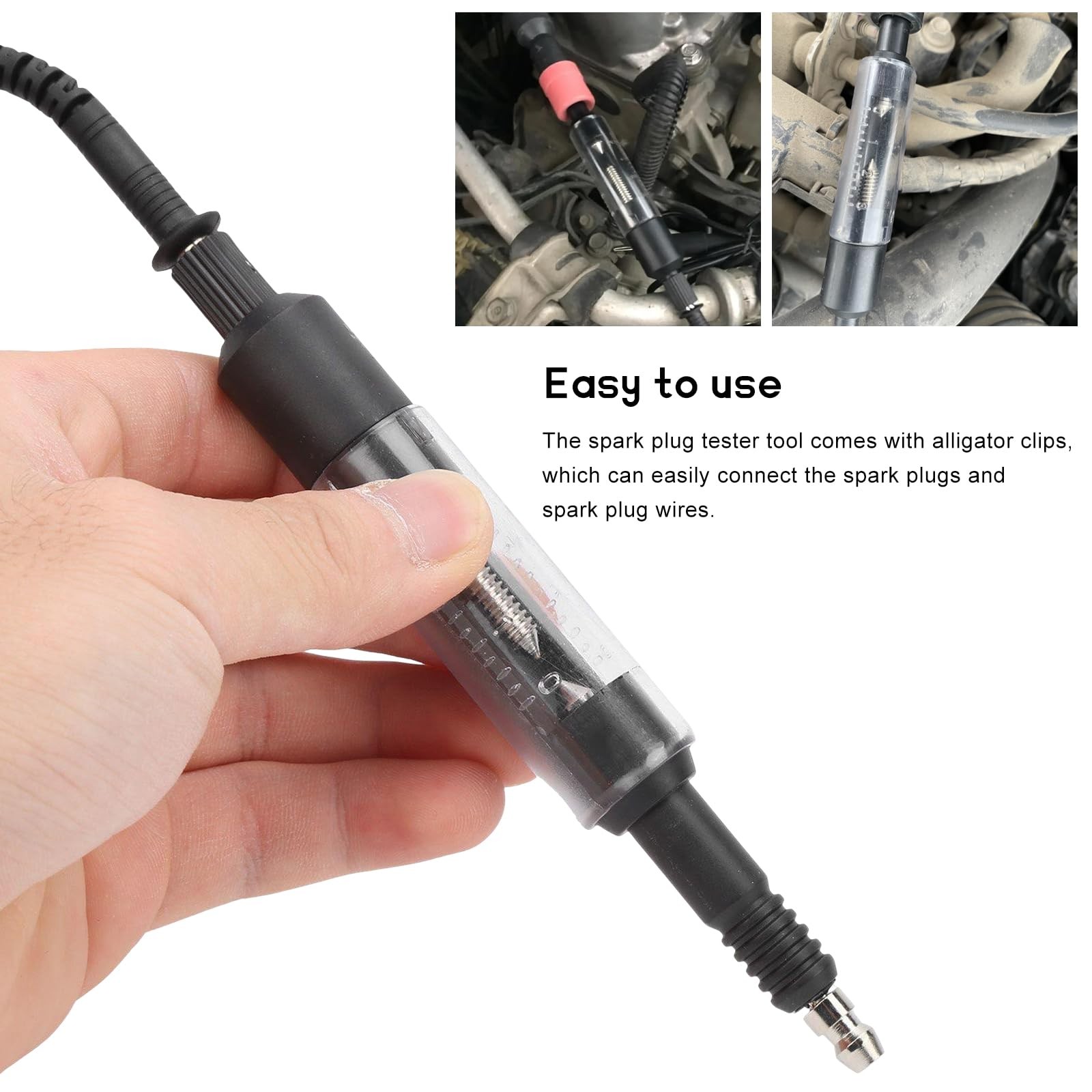 MTRPS Car Spark Plug Tester Tool, Adjustable Ignition Coil Black