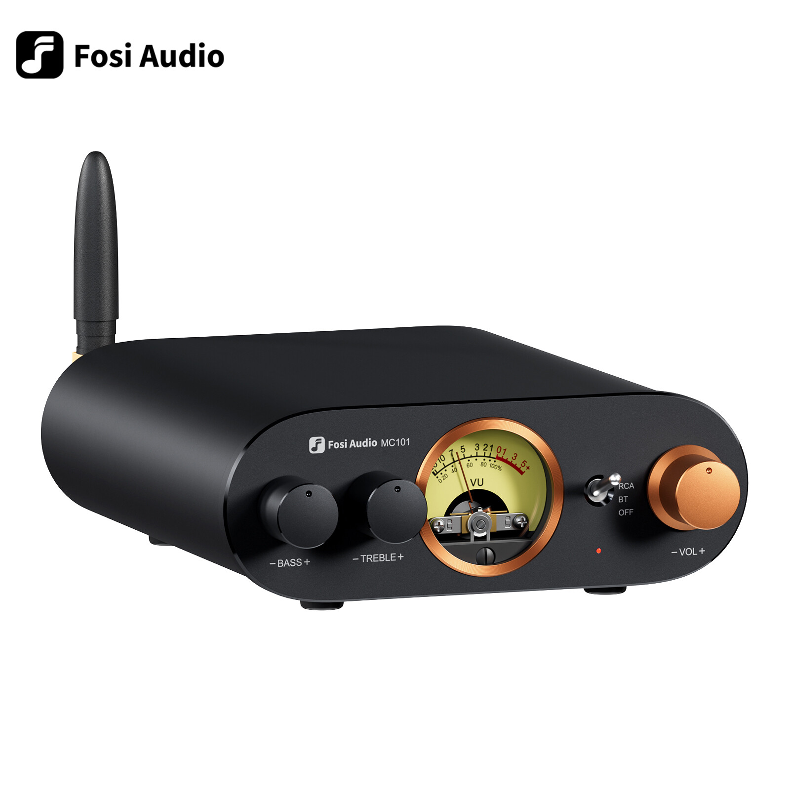 Fosi Audio MC101 Bluetooth Stereo Home Amplifier Mini with VU Meter 2.0  Vintage