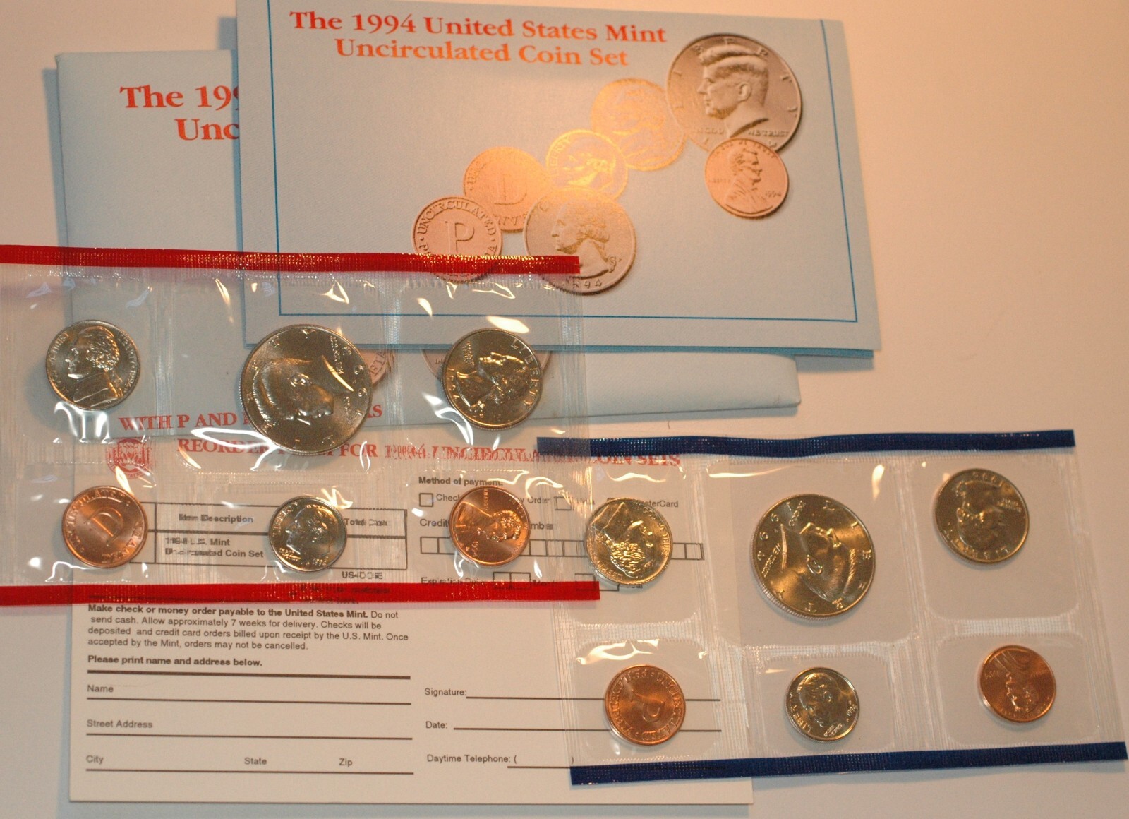1994 US Mint P/D Uncirculated Set 10 Coins Original Packaging Free Shipping