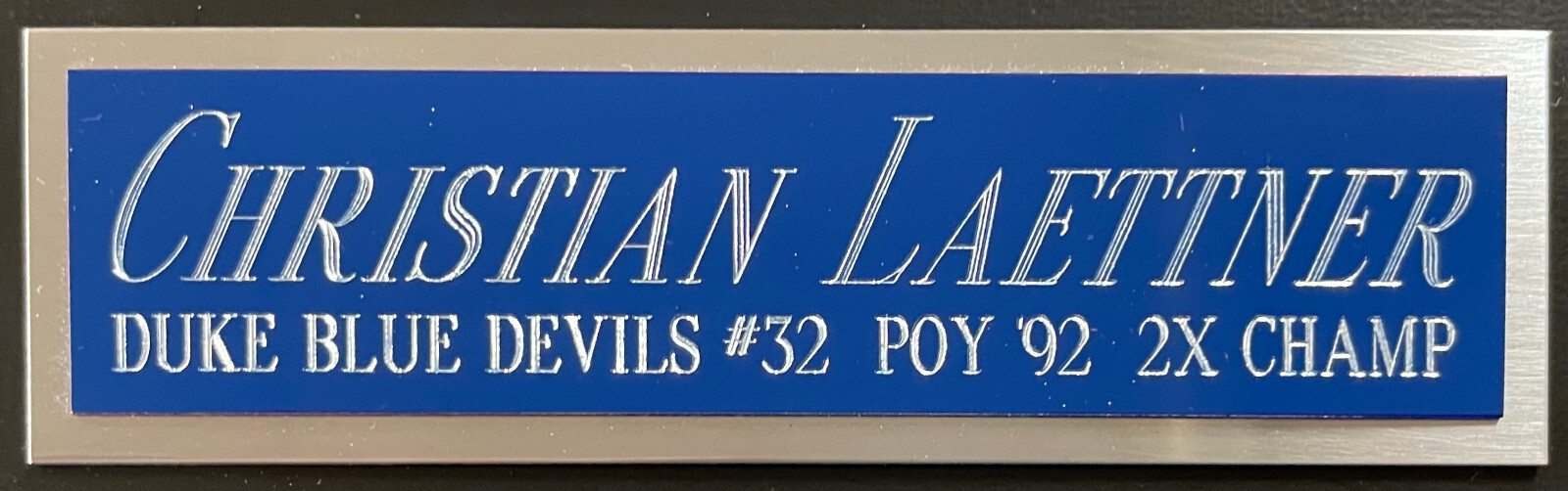 CHRISTIAN LAETTNER DUKE NAMEPLATE FOR AUTOGRAPHED Signed JERSEY-BASKETBALL-PHOTO