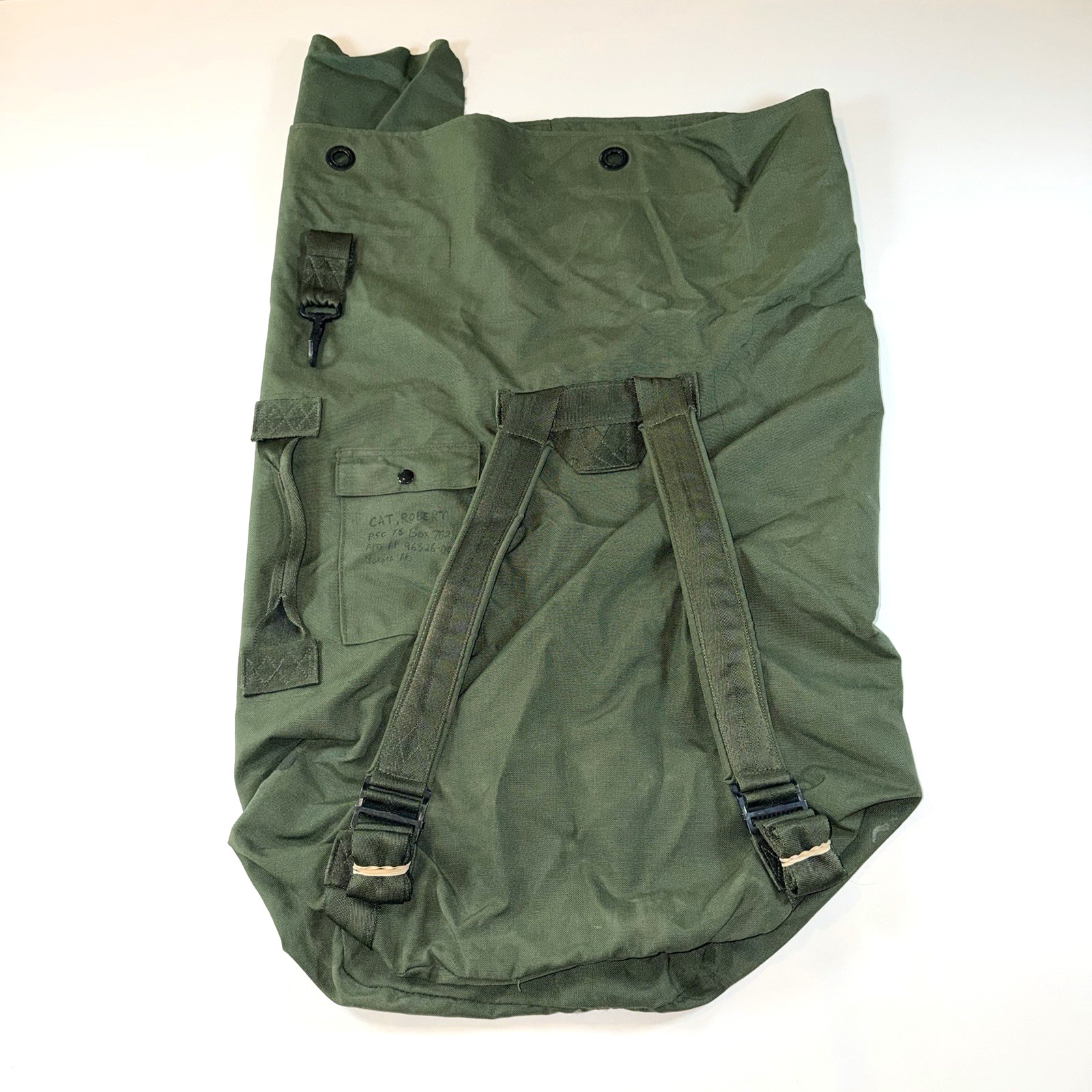 Genuine US Military Issued HEAVY DUTY Duffle Bag TOP LOAD Duffel Backpack - EUC