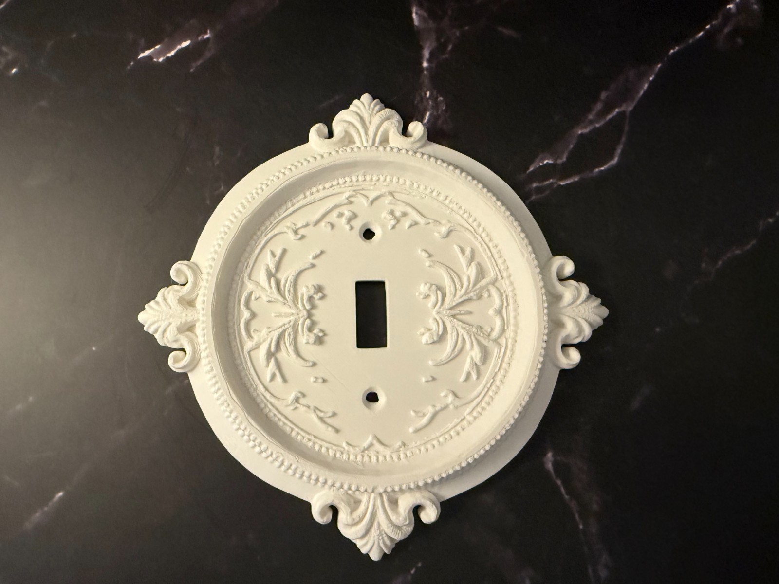 Mid Century Light Switch Cover, White Toggle