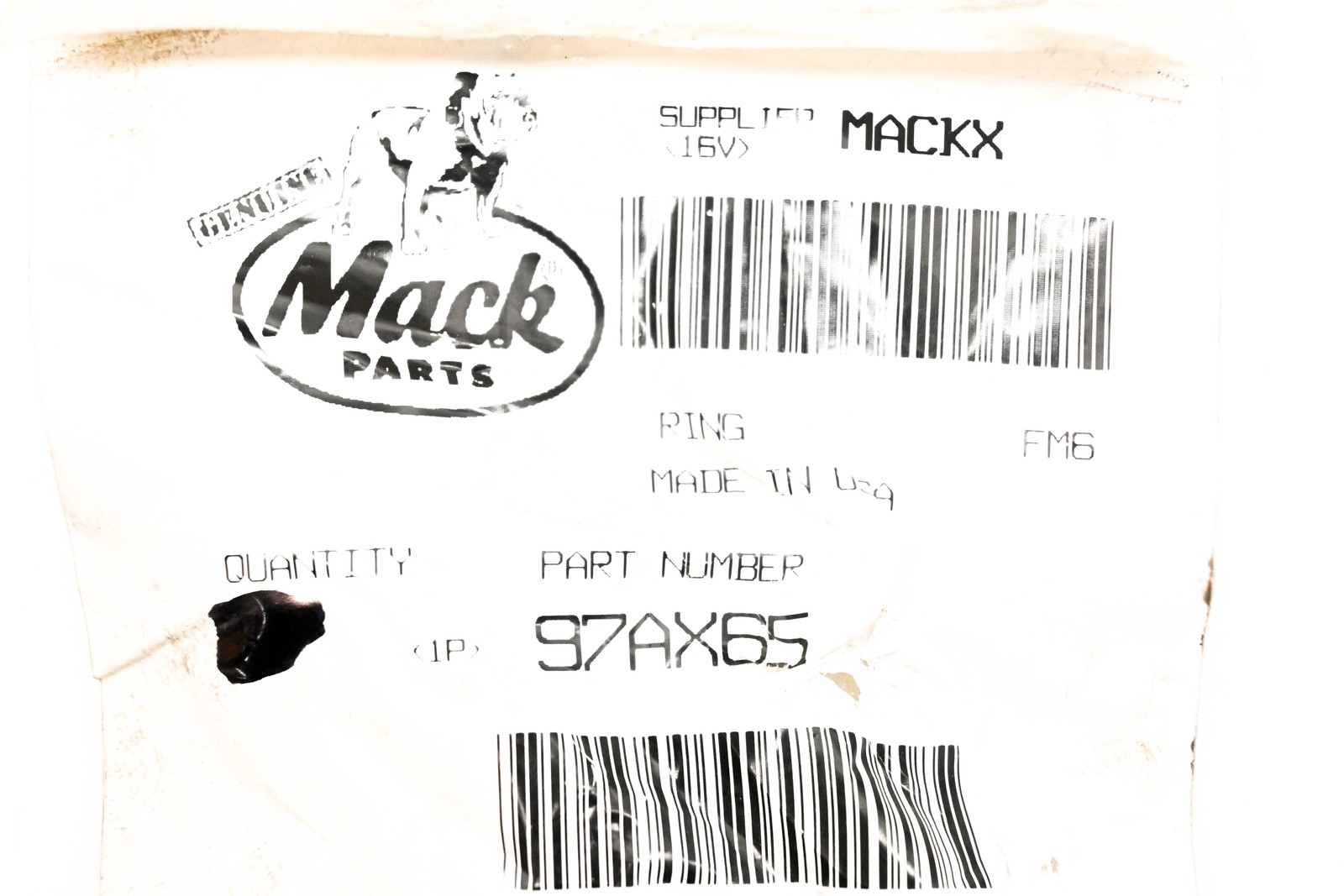 Mack 97AX65 Retaining Snap Ring NOS