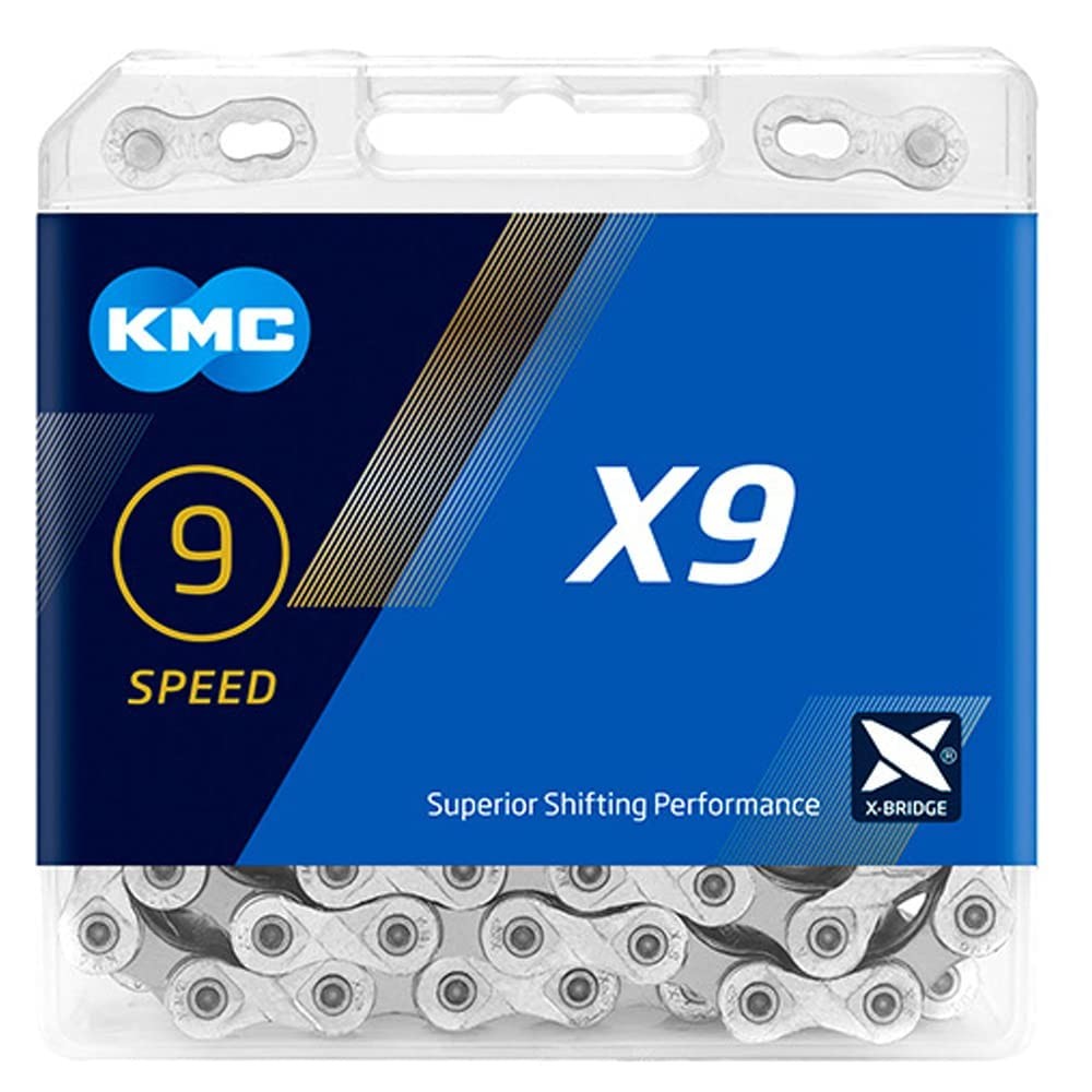 KMC X9 9-Speed Bicycle Chain 116 Links Silver/Black
