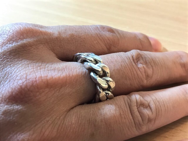 MENS CUBAN CURB CHAIN LINK SOLID STERLING SILVER 925 STATEMENT BAND RING SZ 12