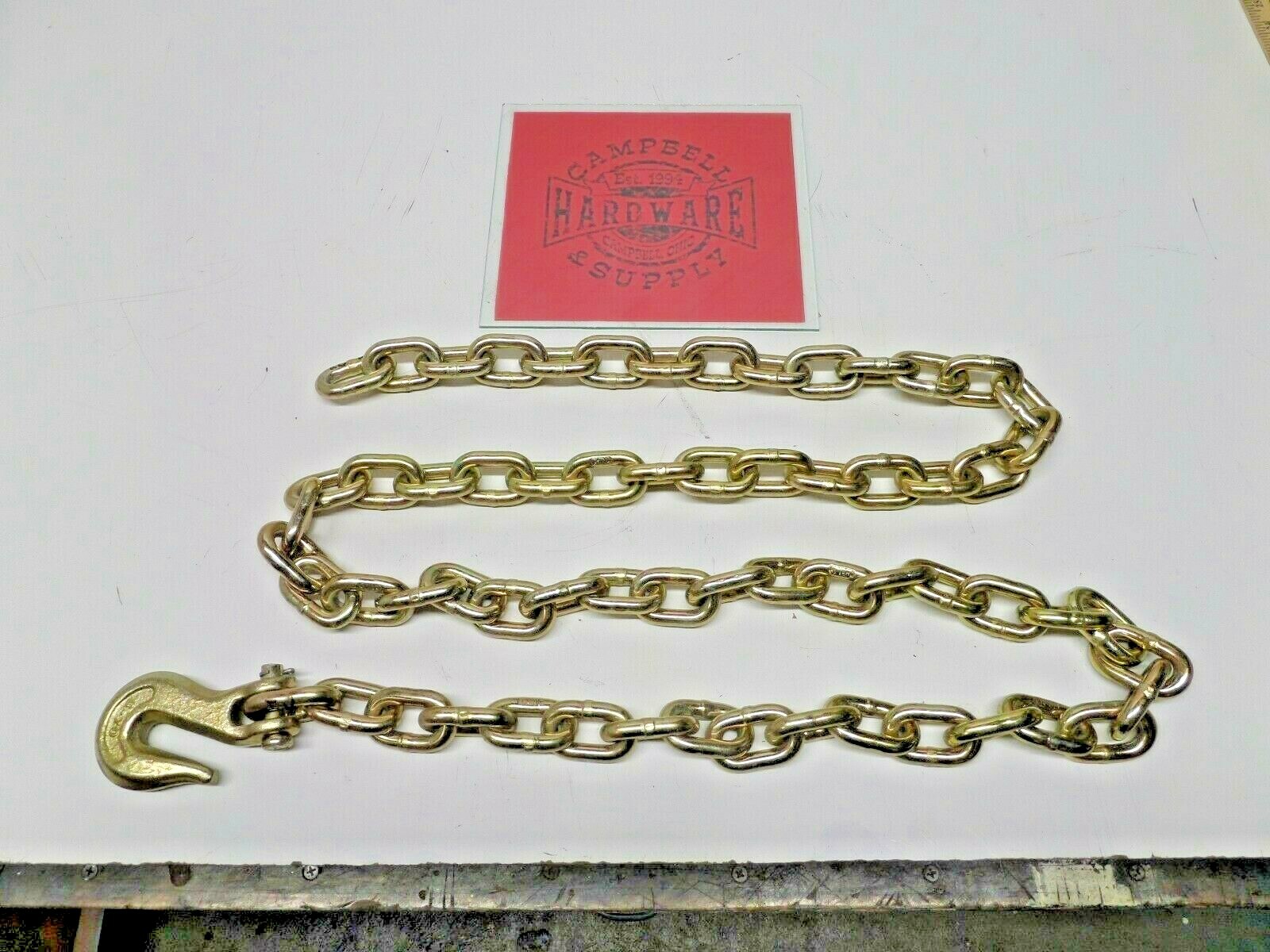 Auto Body Frame Machine Pull Chain 3/8" x 9' Grade 70 with 3/8" Grab Hook