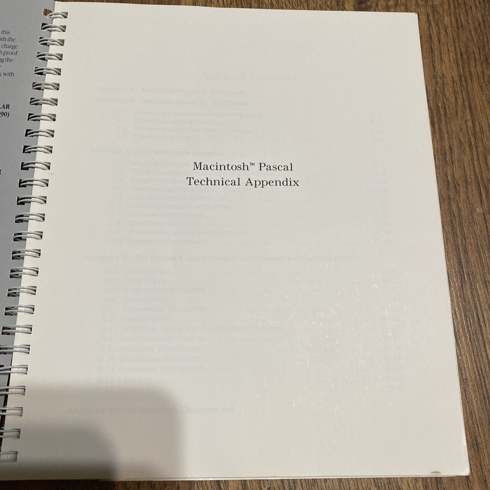 MacIntosh Pascal Technical Appendix 1984 Apple M1507