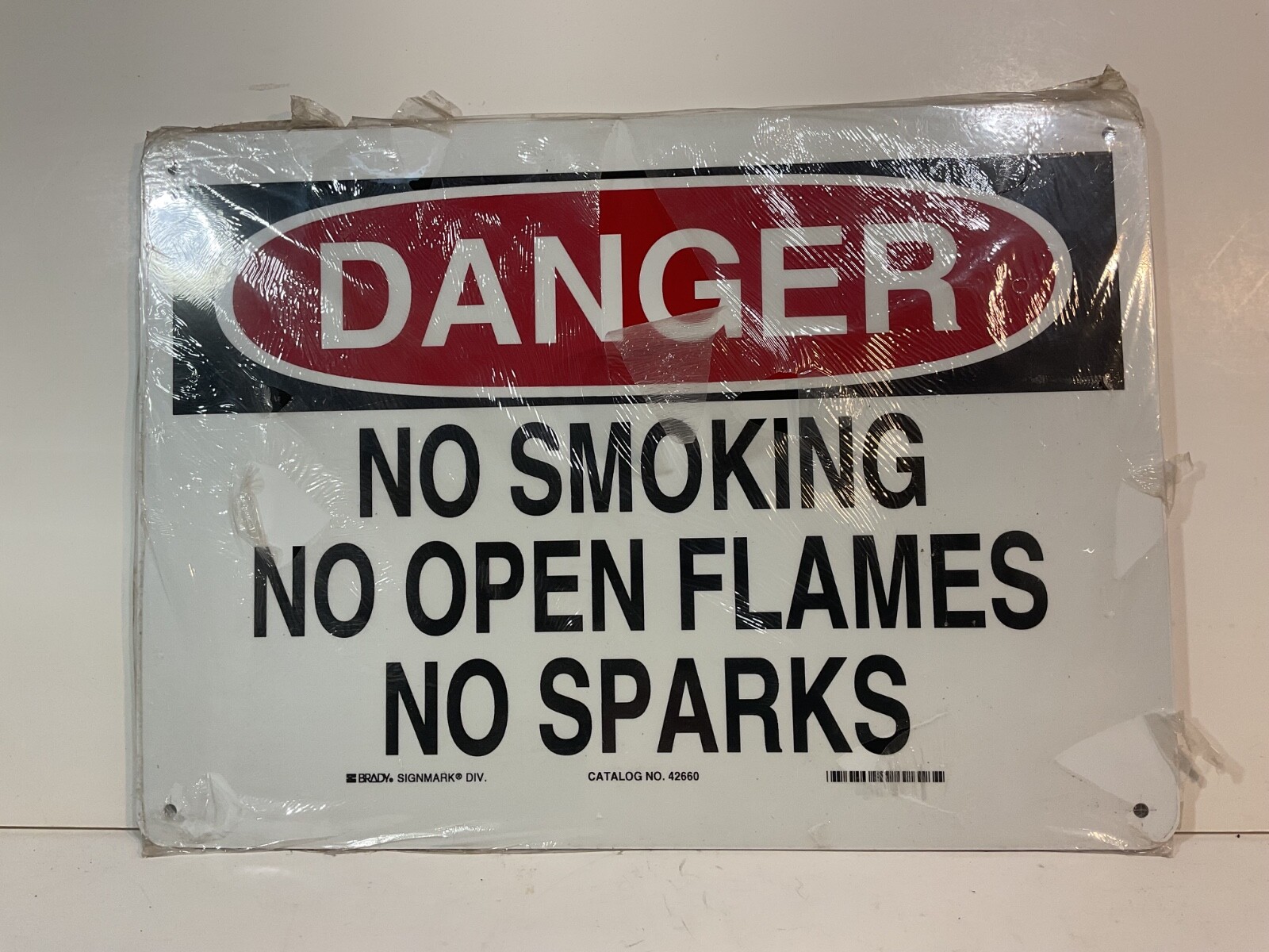 Brady DANGER NO SMOKING OPEN FLAMES SPARKS Aluminum Sign 10x14 42660 Signmark(5)