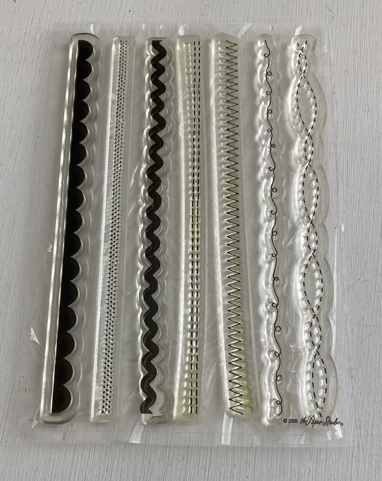 The Paper Studio Border Edge 7 Pc Stamp Set New Sealed
