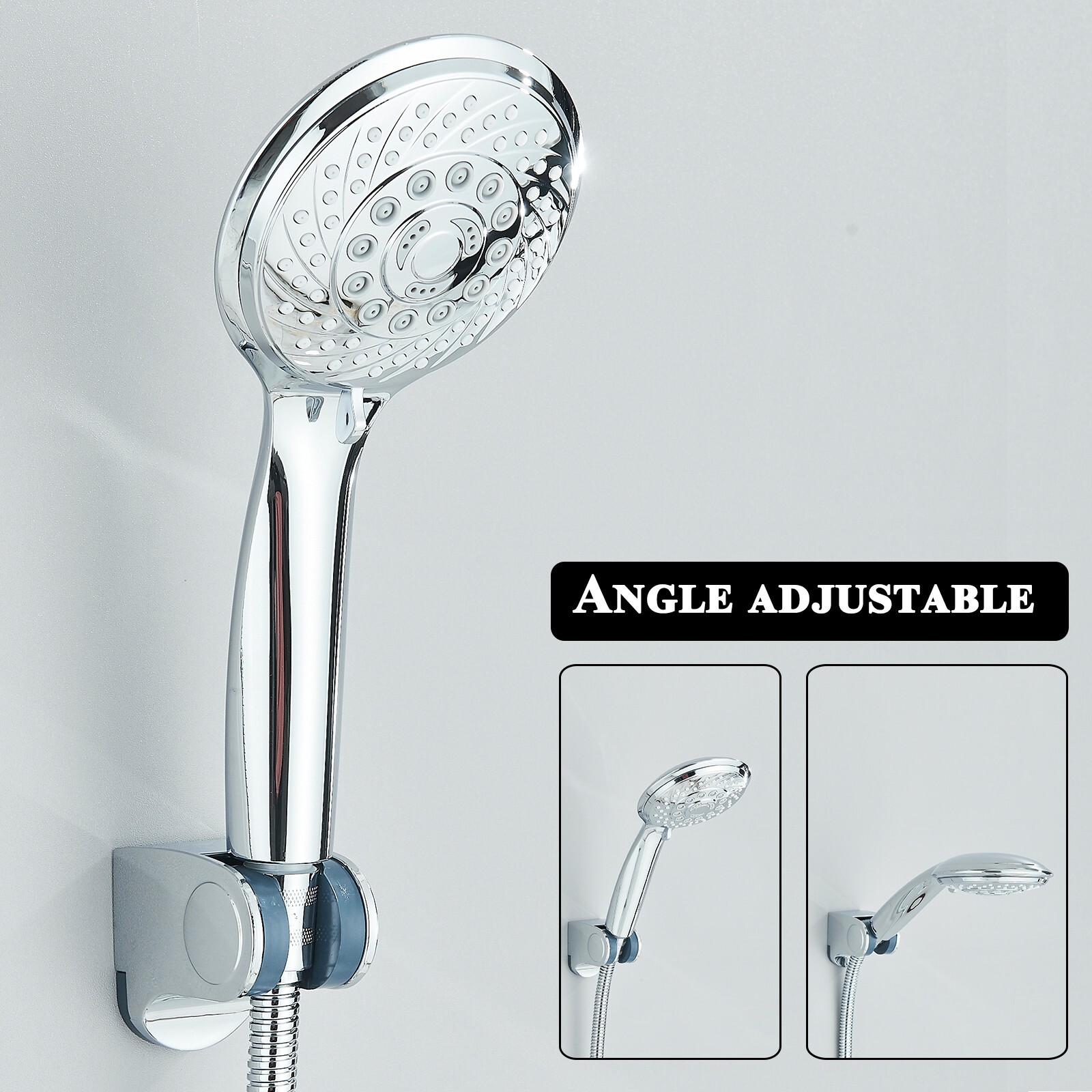 Rain Shower Head w/ Handheld Spray Combo High Pressure Extension Adjustable Arm