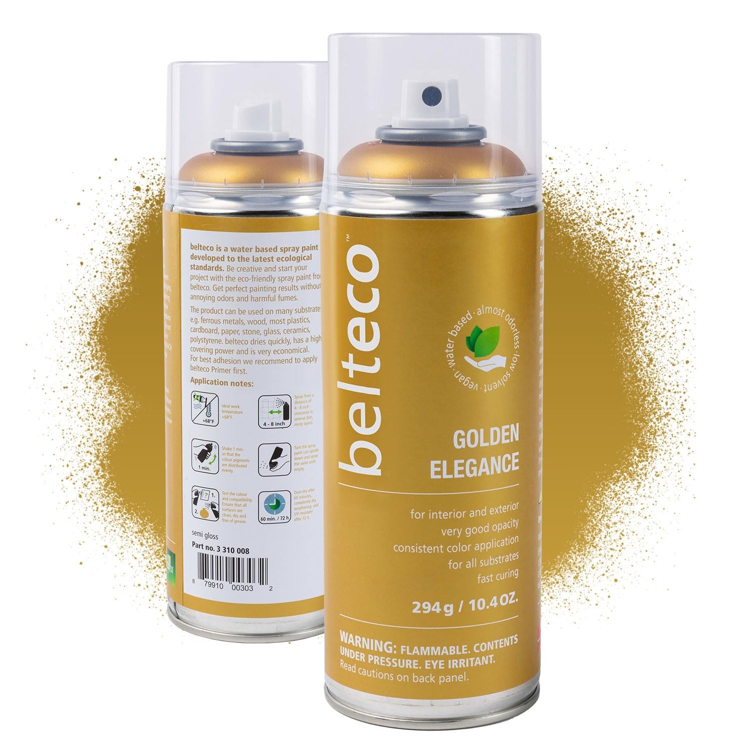 Gold Spray Paint | For All Surfaces | Water-Based & Odorless | Eco-Friendly | We