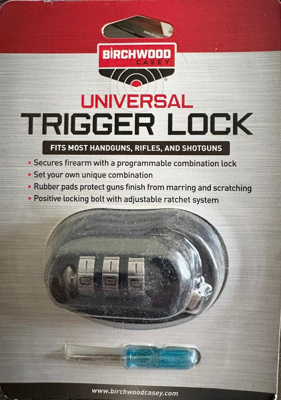Birchwood Casey Programmable Combination Trigger Lock, Fits Most Guns BC-TGLCK