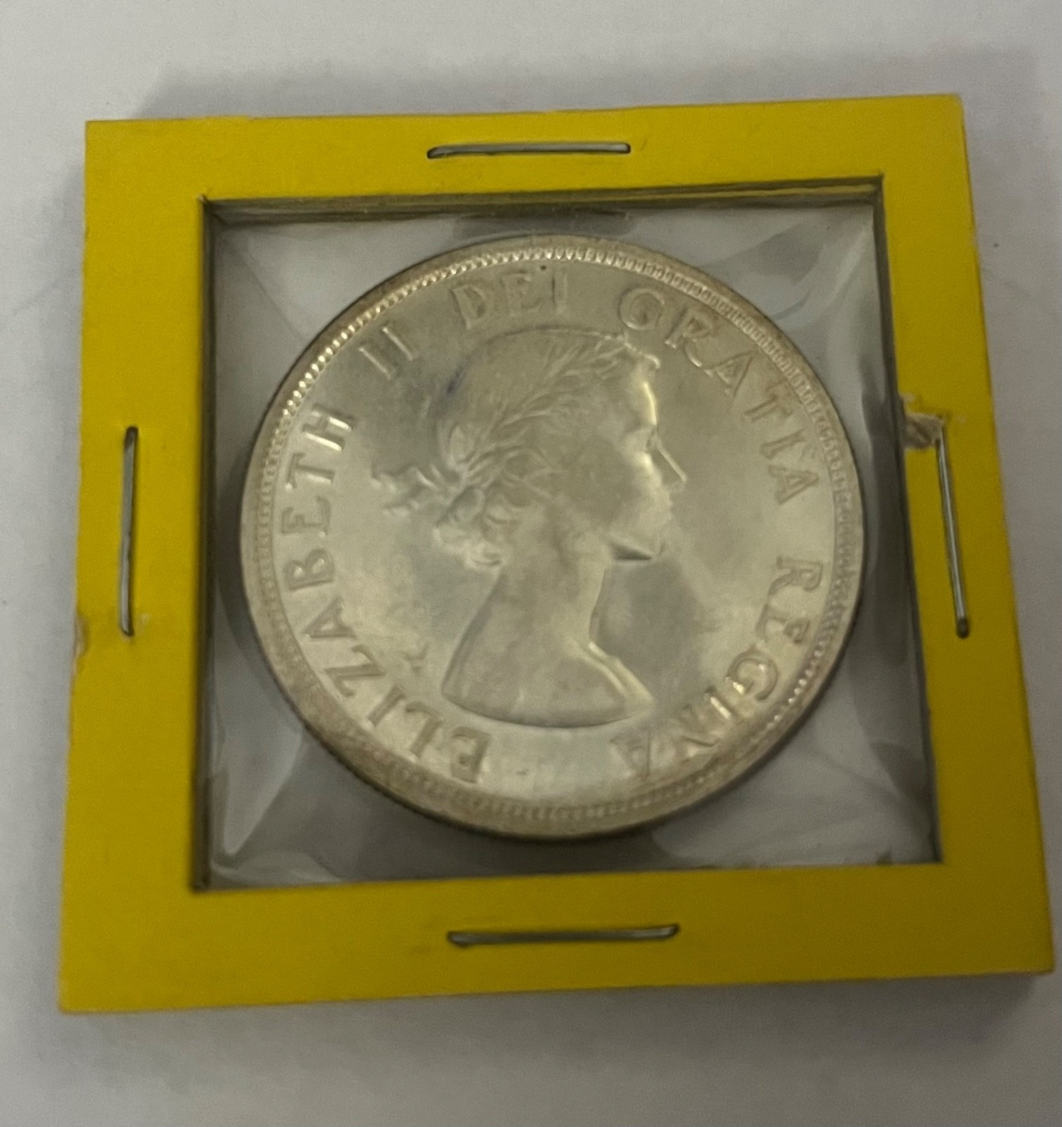 1958 Canada $1 Silver Dollar BC Centennial Totem Pole  SEE PHOTOS FOR CONDITION