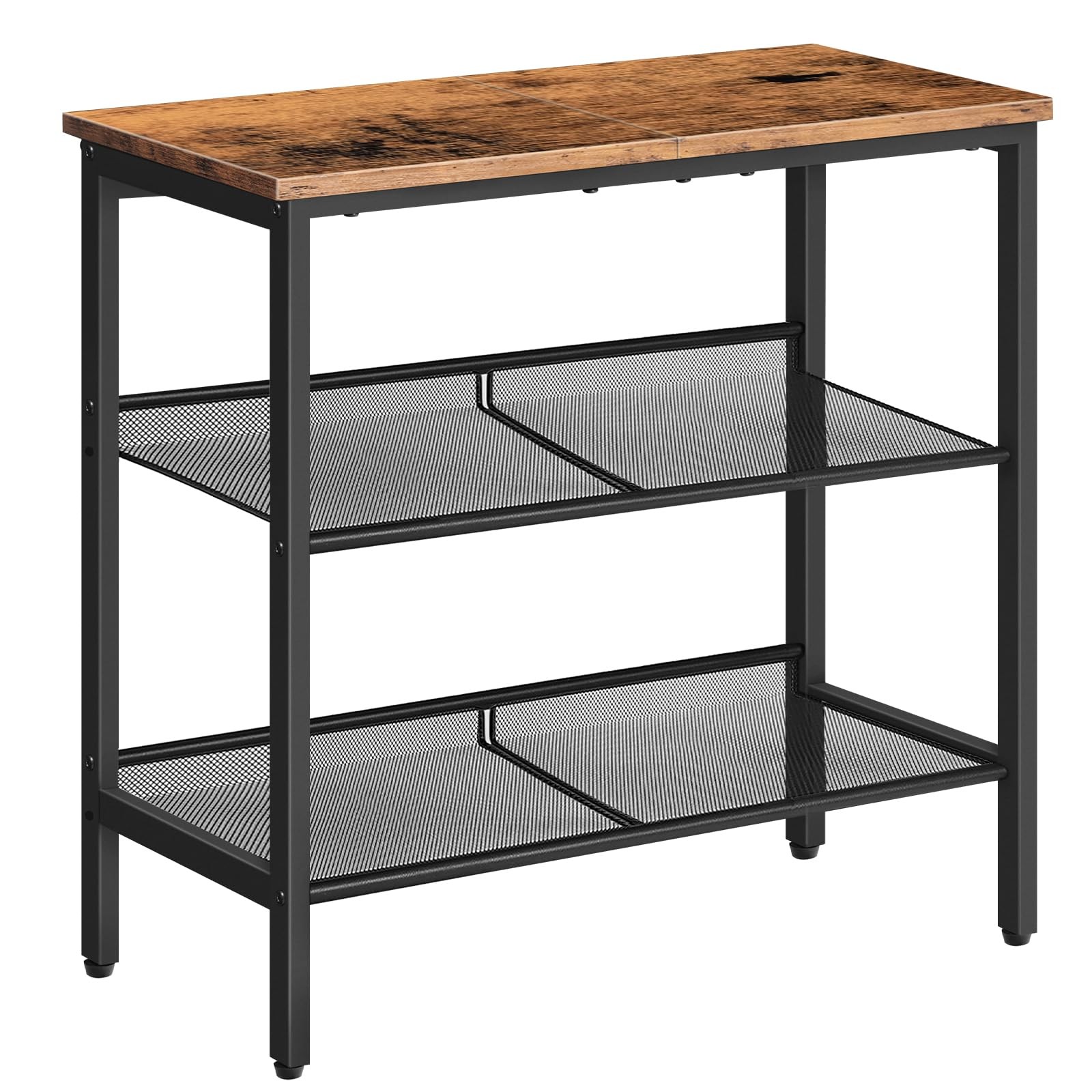 HOOBRO Side Table, 3-Tier Narrow End Table, Nightstand with 2 Flat or Slant