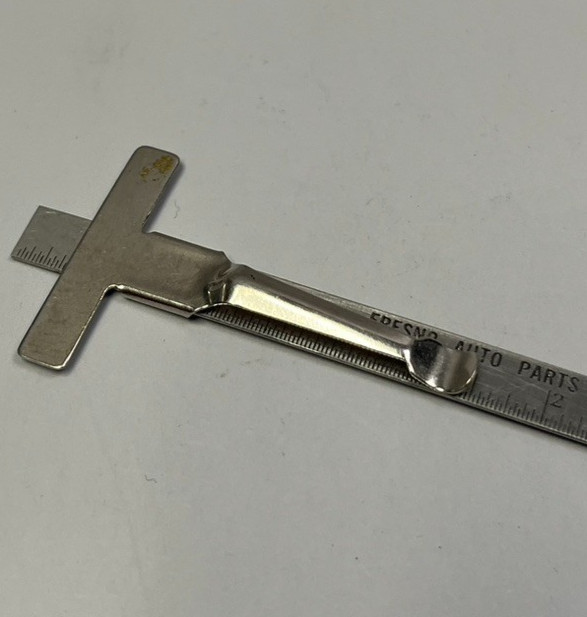 VTG Fresno CA Auto Parts Stainless Steel 6" Ruler W/ Pocket Clip Advertising
